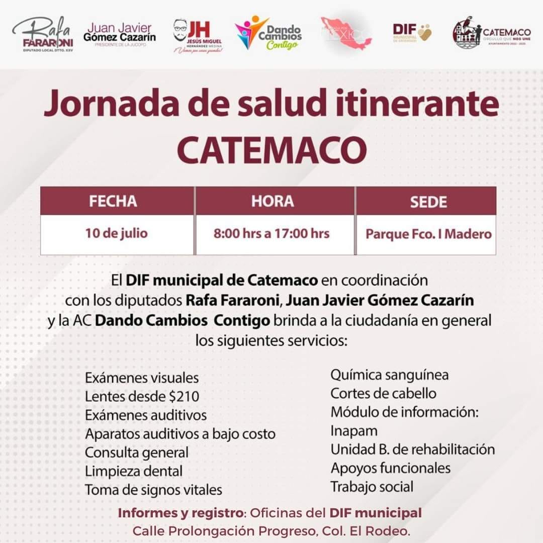 Jornada de Salud Itinerante en Catemaco