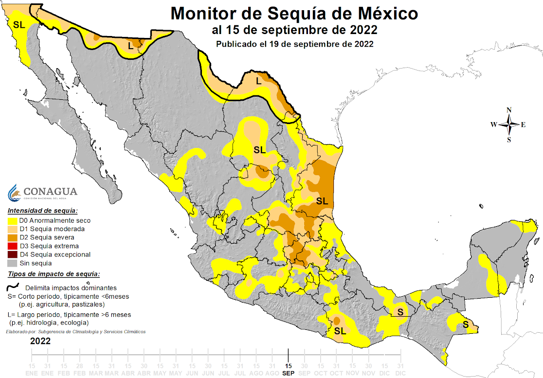 Tormenta tropical ‘Javier’ y huracán ‘Kay’ ayudan a aliviar la sequía en México; 35.64% del país mantiene afectación