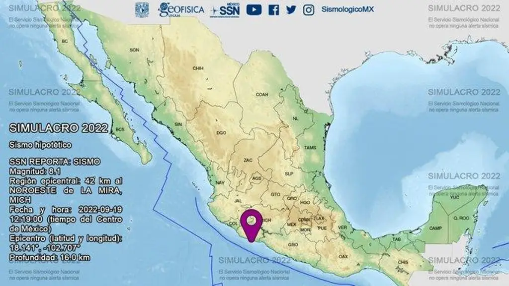 Realizan Simulacro Nacional de Sismo 2022