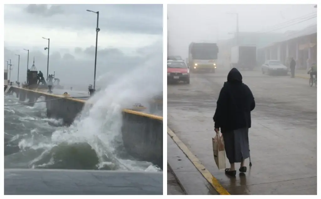 Aviso Especial para tomar precaución por Norte de hasta 85 km/h, frío y lluvia en Veracruz