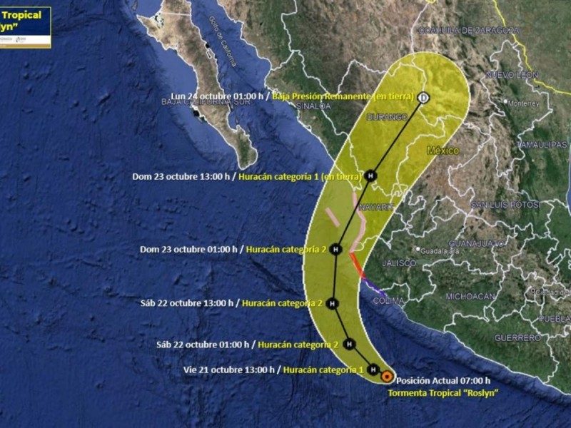 ‘Roslyn’: impactará Nayarit como huracán categoría 2