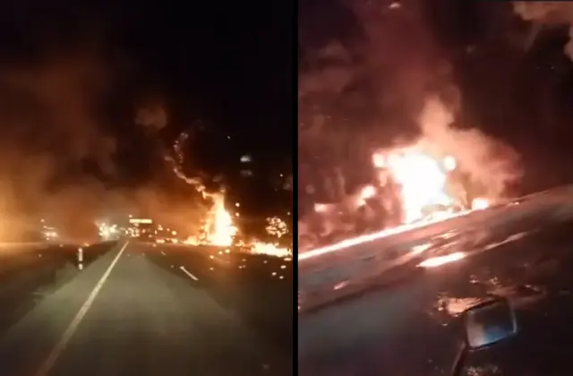 Se incendia tractocamión tras accidente en la Córdoba-Veracruz