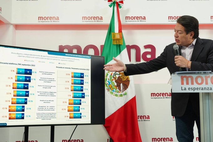 Resultados de encuesta del INE coinciden con la de Morena, asegura Mario Delgado