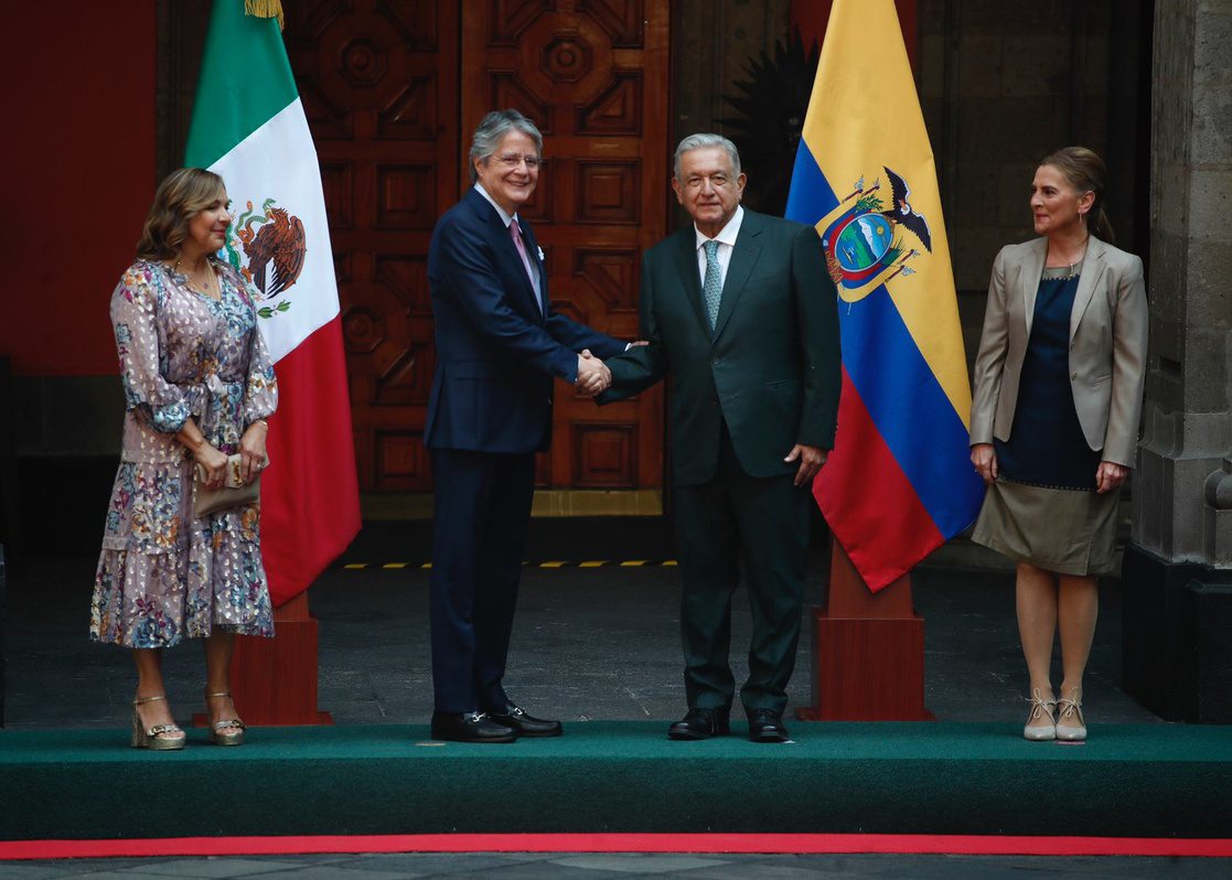 Recibe AMLO a su homólogo ecuatoriano, Guillermo Lasso