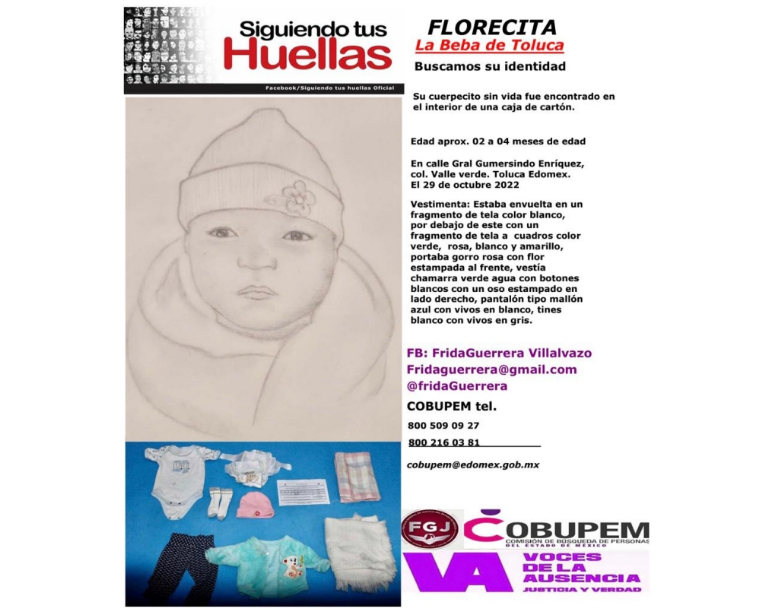 Indignación en Toluca: «Florecita», una bebé de apenas dos meses fue encontrada muerta en una caja