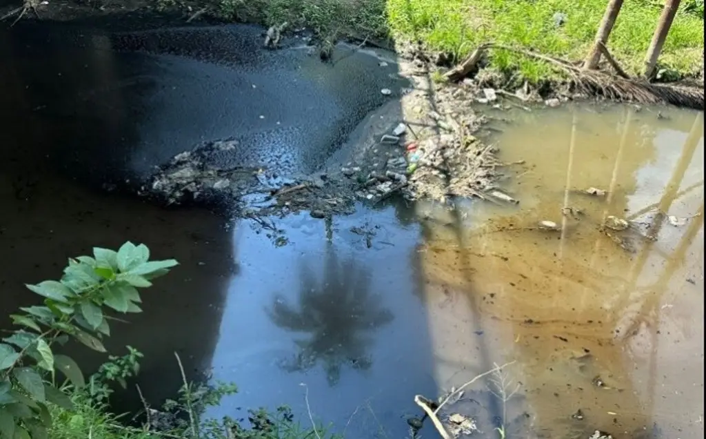 Derrame de hidrocarburo contamina arroyo en Poza Rica, Veracruz