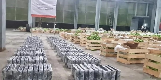 Ejército aseguró 274 kilos de cocaína ocultos en cajas de plátano procedentes de Chiapas