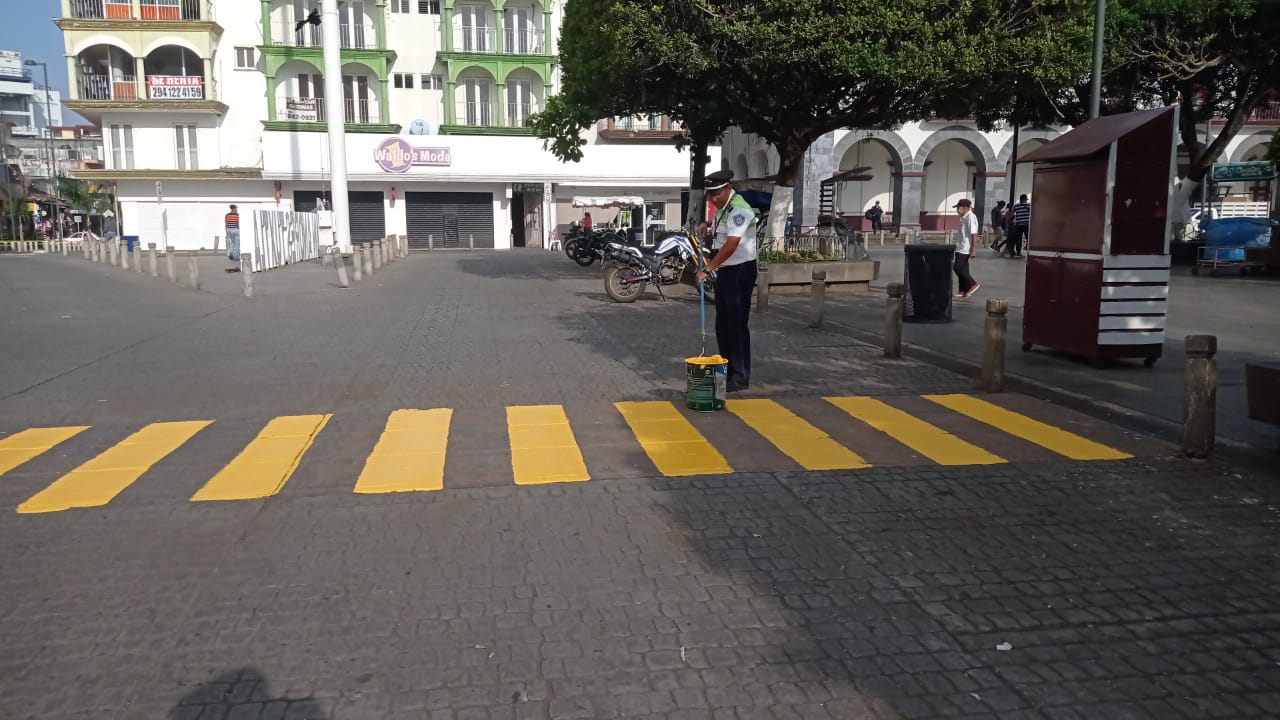 Balizan en centro de San Andrés Tuxtla