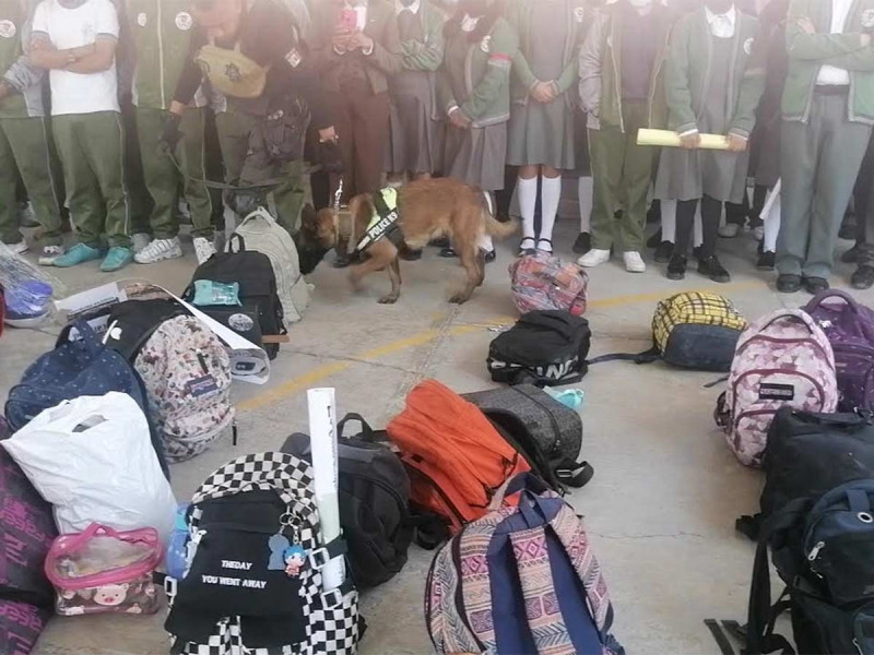 Hallan drogas, armas hechizas y hasta medicamentos en escuelas de Edomex