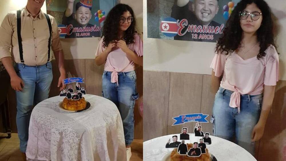 Ella quería una fiesta con temática de K-pop pero su papá le puso al líder norcoreano Kim Jong.