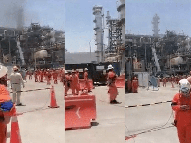 Reportan incendio en Refinería de Dos Bocas; habría sido provocado por explosión de pipa