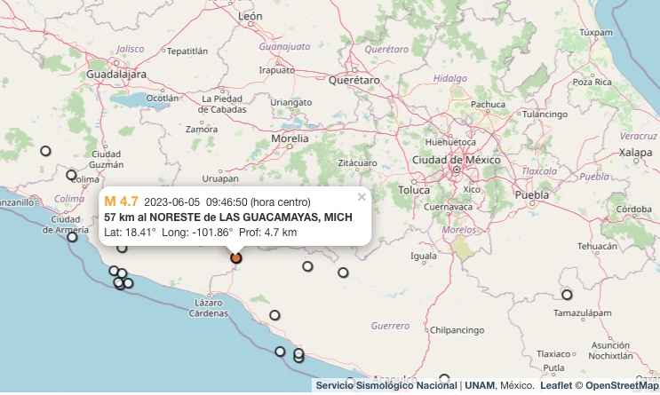 Sismo hoy: Reportan temblor de 4.7 en Michoacán