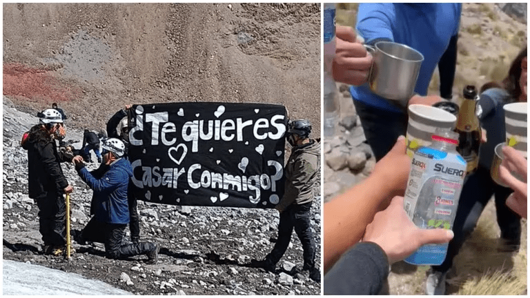 Pareja se compromete en el Pico de Orizaba y causa polémica: “Muy bonito, pero llévense su basura”