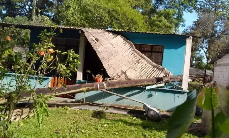 Tormenta deja casas destechadas y árboles caídos en Amatlán de Los Reyes