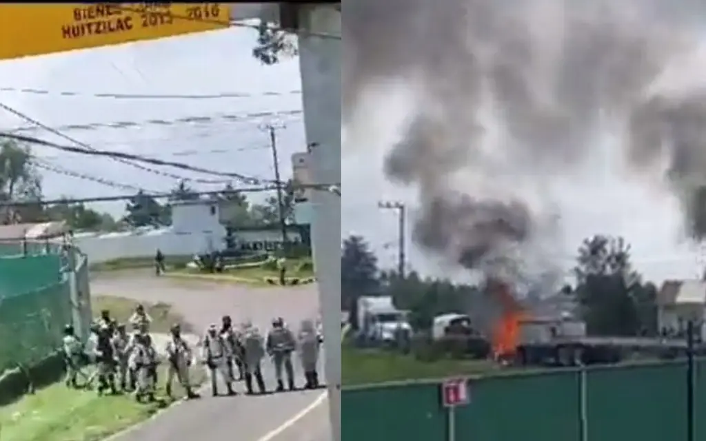 Talamontes bloquean y queman unidades en autopista México-Cuernavaca