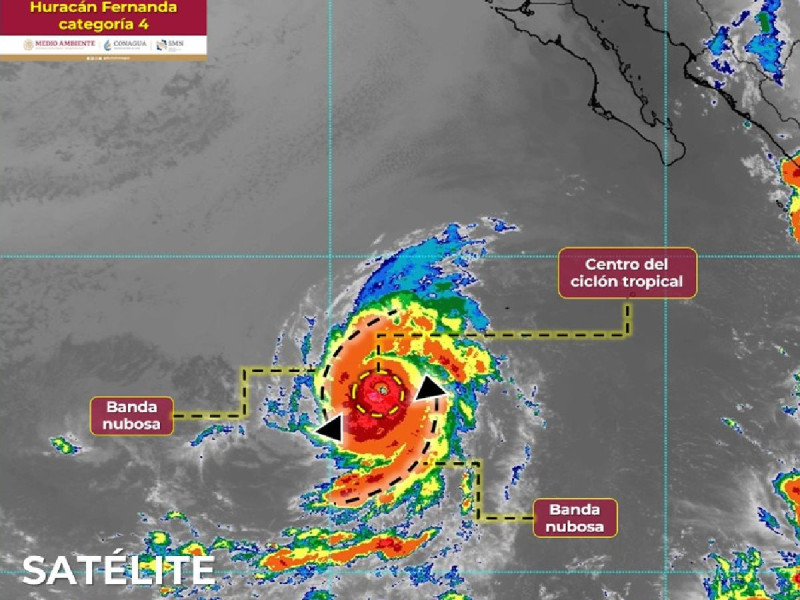 Huracán ‘Fernanda’ alcanza la categoría 4; descartan riesgo para México