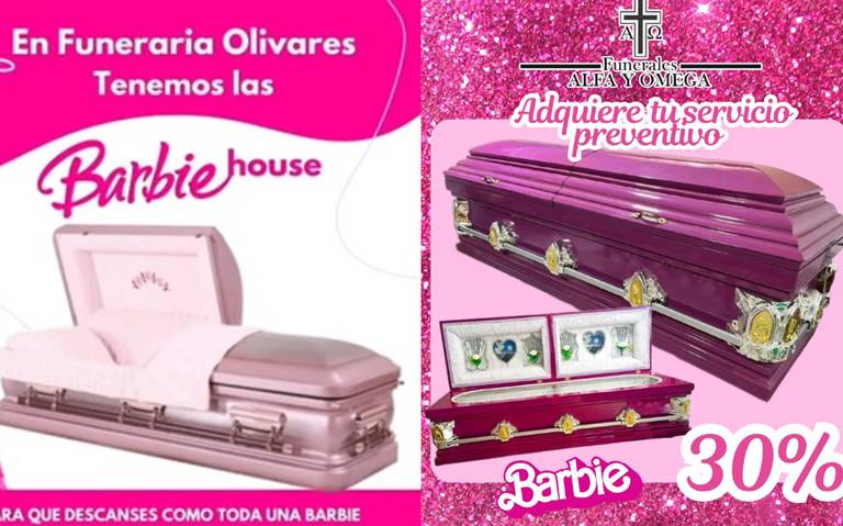 Euforia por Barbie llega a las funerarias; ofertan ataúdes rosas