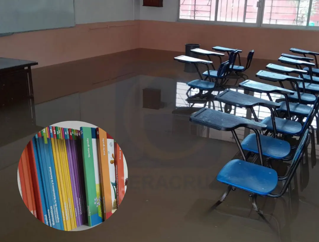 SEP repondrá más de mil libros de texto de escuela inundada en Boca del Río