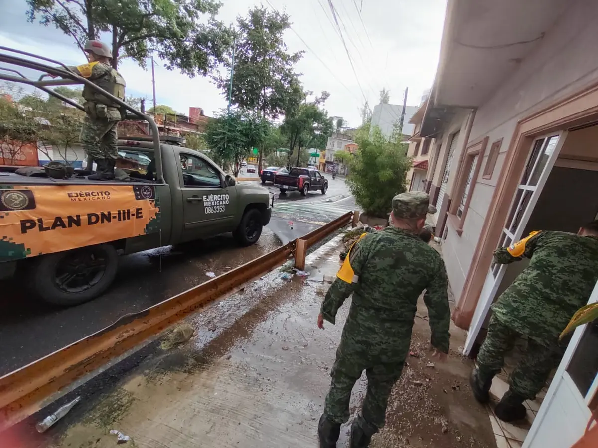 Ejército activa Plan DN-III-E tras lluvias en Xalapa y Veracruz