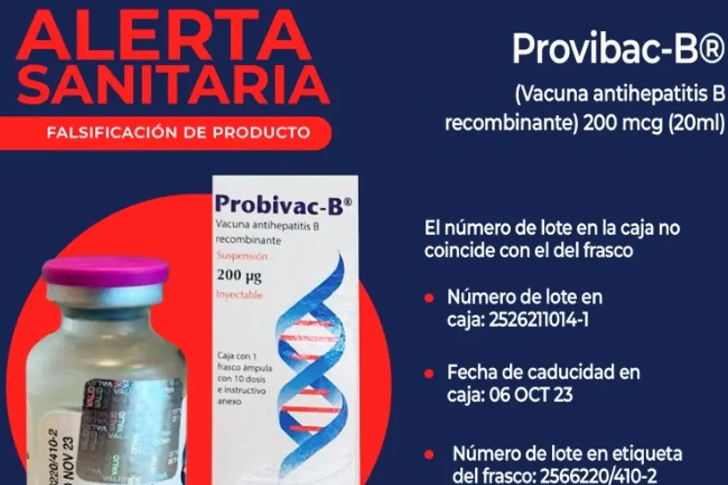 Cofepris alerta sobre falsificación de vacuna antihepatitis B