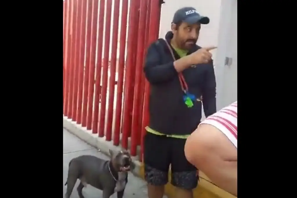 Golpea y violenta a señora por exigirle que le pusiera correa a su pitbull