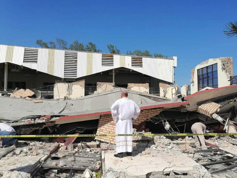 Sacerdote responde a cuestionamientos por derrumbe de iglesia en Tamaulipas