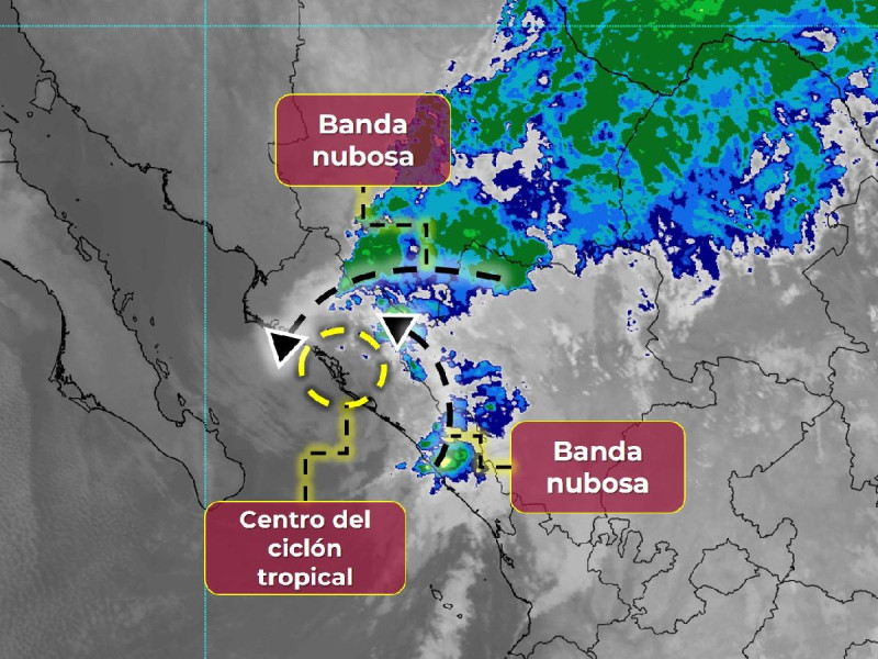 ‘Norma’ se debilita a baja presión remanente sobre Sinaloa