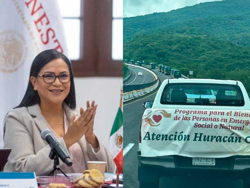 Ariadna Montiel encabeza brigada para levantar censo de daños por huracán Otis