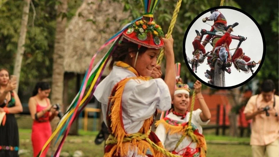 Así fue el primer vuelo oficial de 4 niñas voladoras de Papantla