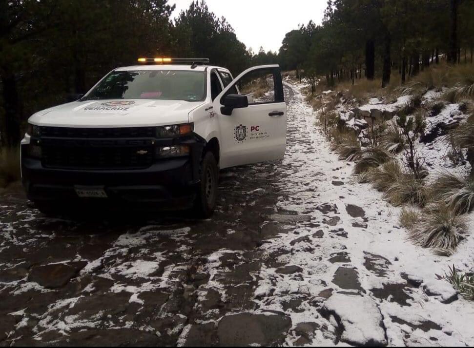 Cae segunda nevada en el Cofre de Perote