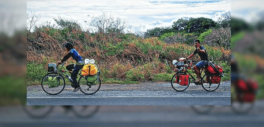 En su ruta por América, pareja de ciclistas japoneses llegan a Alvarado