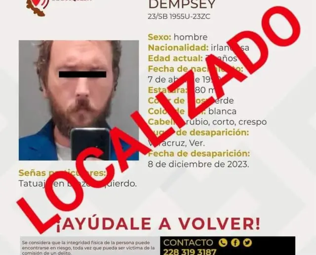 No estaba desaparecido: irlandés fue detenido por fiscalía de Veracruz