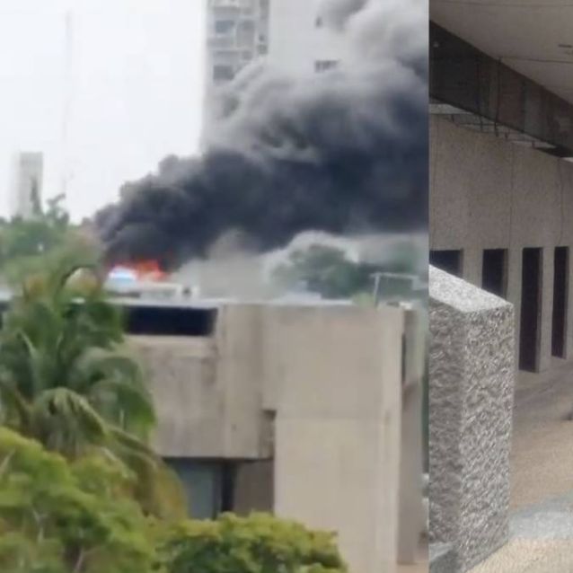 Se incendia edificio de gobierno en Tabasco, desalojan a 400 personas