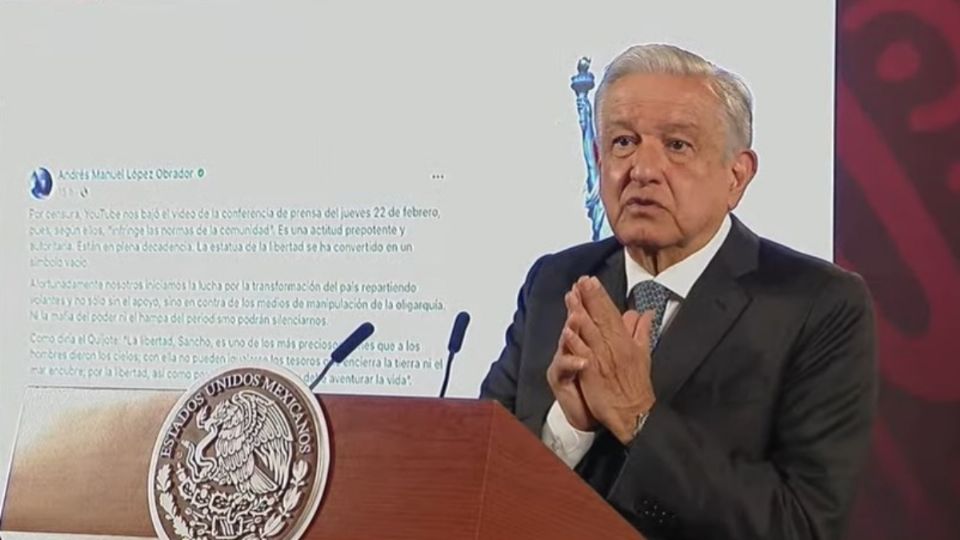 Presidencia acata orden de bajar entrevista de AMLO en Youtube