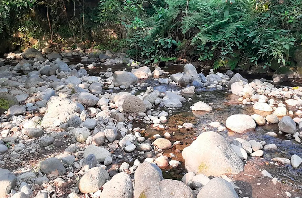 Se seca Río Pixquiac en Tlalnelhuayocan; solo quedan piedras