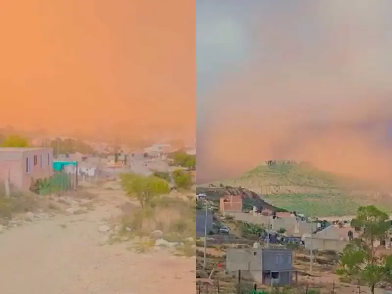 Captan momento en el que tormenta de polvo del Sahara llega a Zacatecas