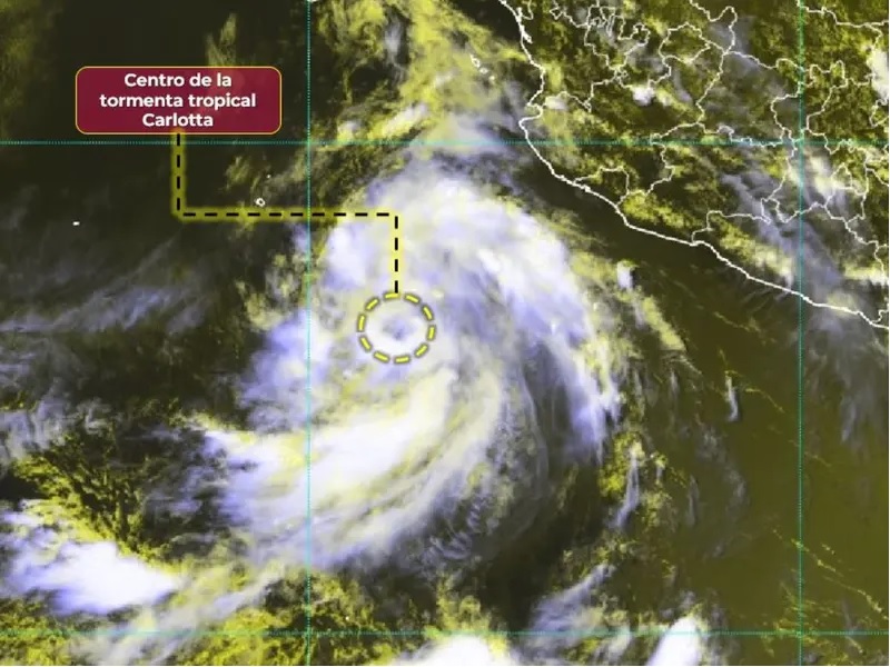 Se forma la tormenta tropical Carlotta en el Pacífico mexicano