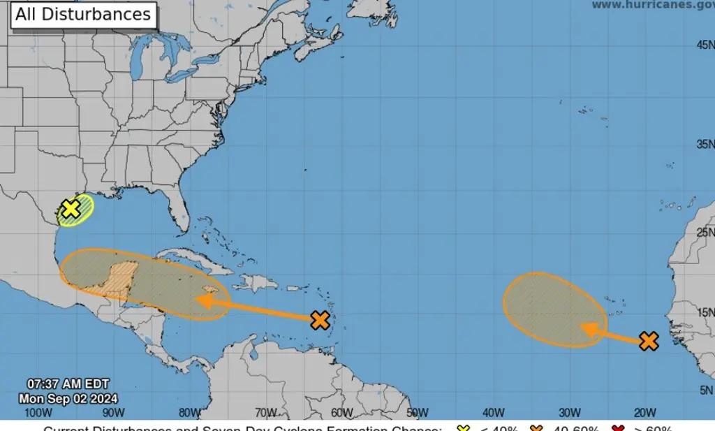 Reportan probable formación de 3 ciclones tropicales en el Atlántico