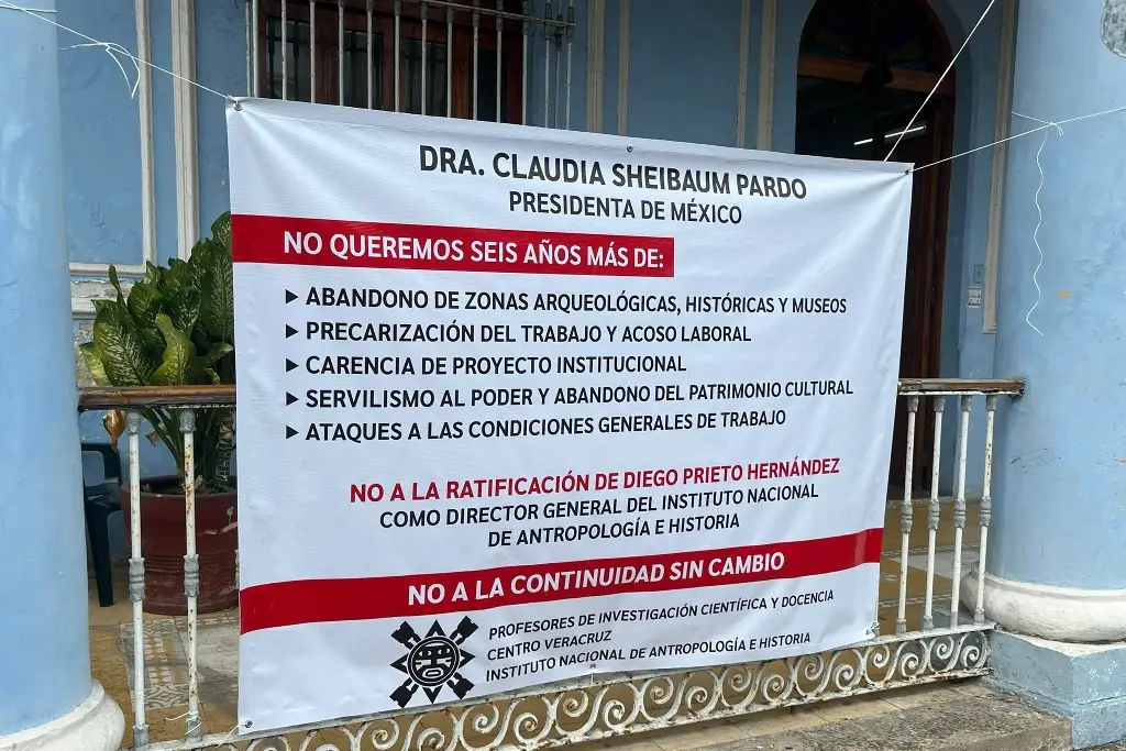 Trabajadores del INAH en Veracruz rechazan ratificación del director nacional