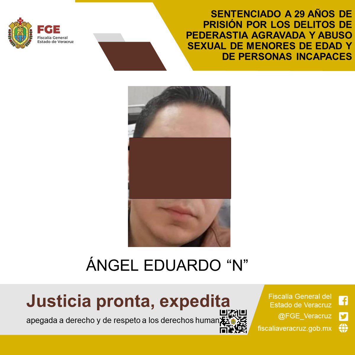 Ángel es sentenciado a 29 años de prisión por pederastia agravada