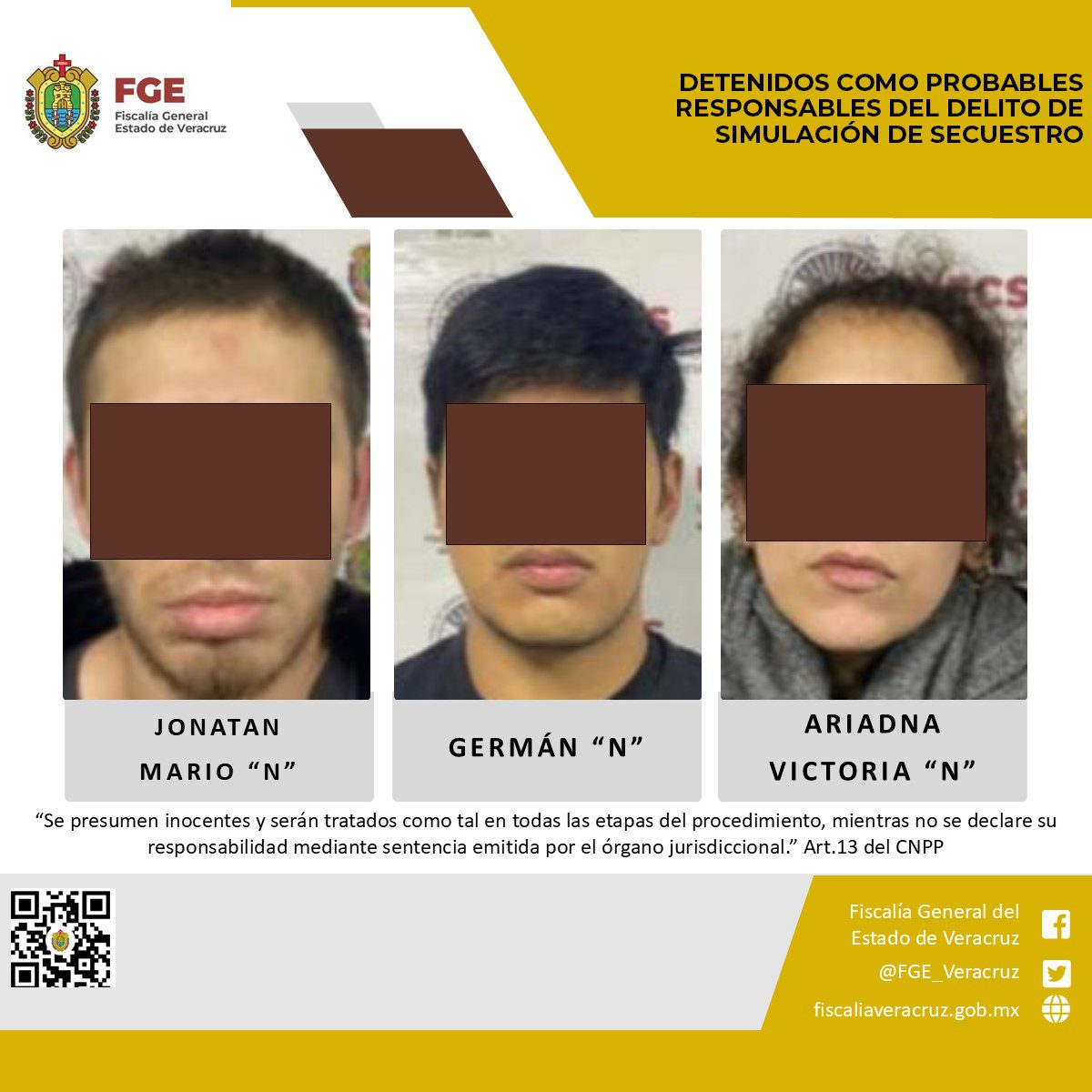 Detienen a 3 personas por presunta simulación de secuestro en Coatepec