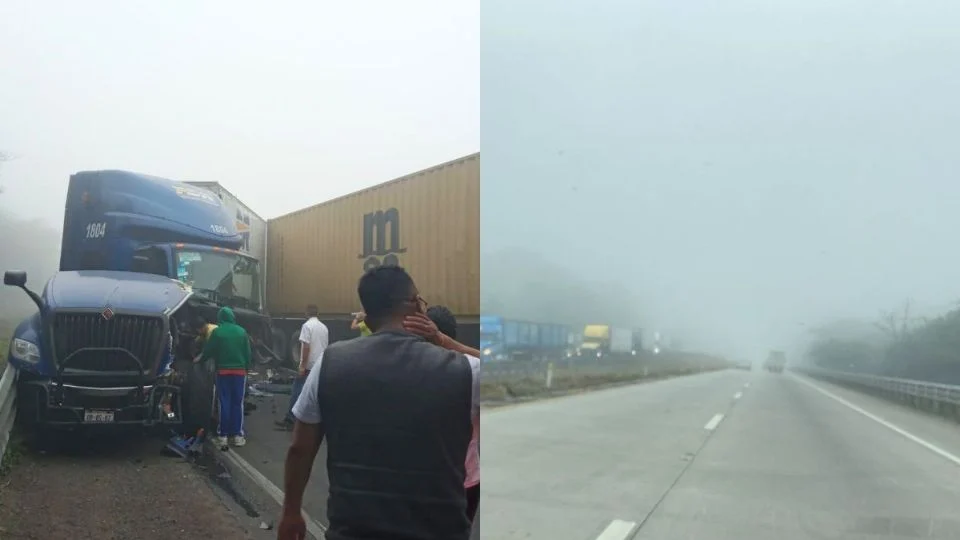 Neblina provoca 3 accidentes en vía La Tinaja-Cosoleacaque