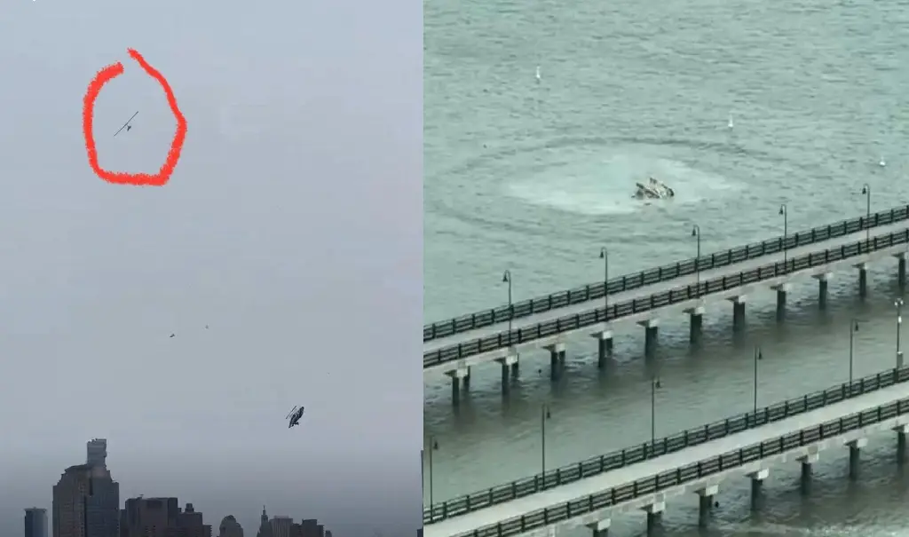 Helicóptero cae a río Hudson de Nueva York, reportan varios muertos