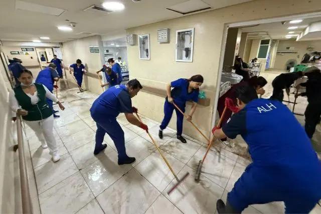 Se inunda hospital IMSS donde atienden a heridos por explosión de Iztapalapa