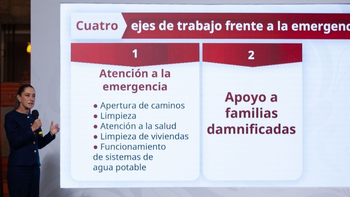 Sheinbaum presenta los 4 ejes para atender emergencias por lluvias en el país
