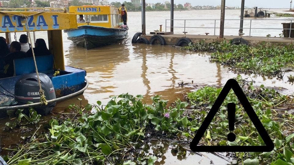 Pescadores alertan sobre manchas de aceite que se extienden varios kilómetros en el río de Coatzacoalcos
