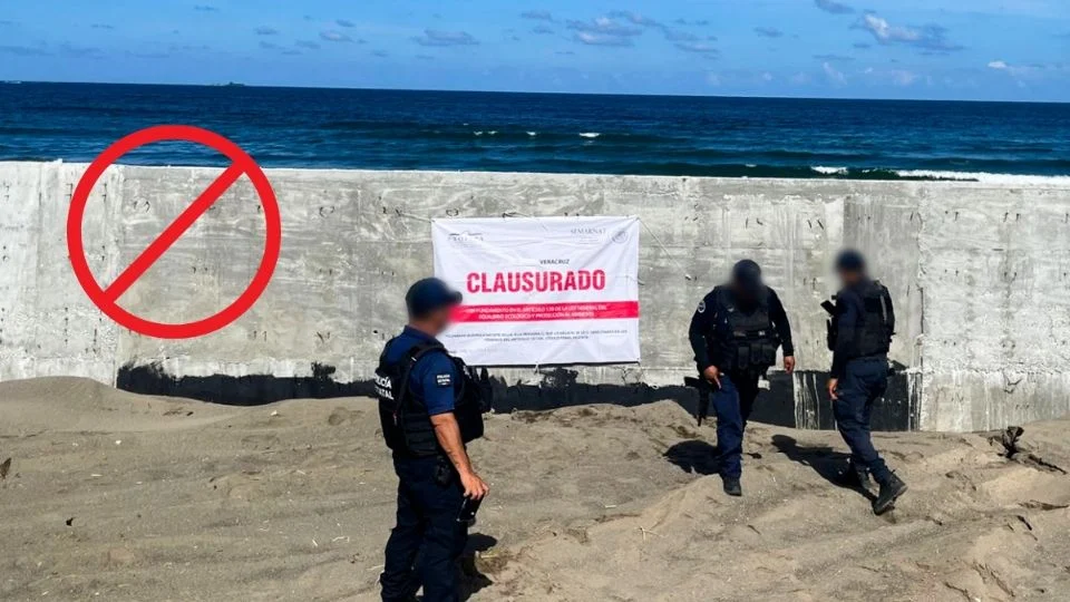 Profepa confirma razón de la clausura de muro en playa de Boca del Río