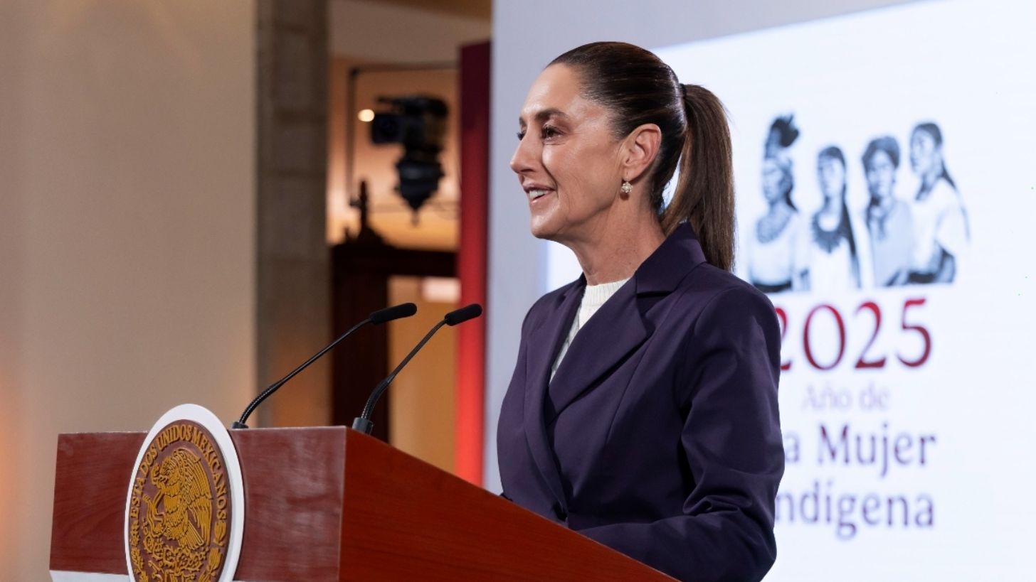 Claudia Sheinbaum y Emmanuel Macron sostienen reunión en Palacio Nacional
