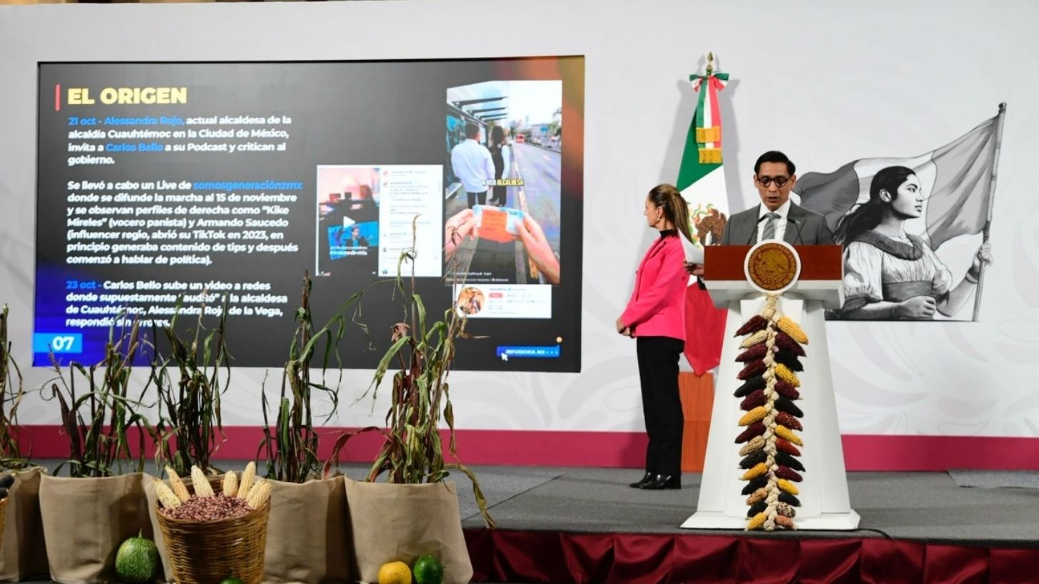 Derecha internacional detrás de la marcha de la Generación Z, señala Sheinbaum