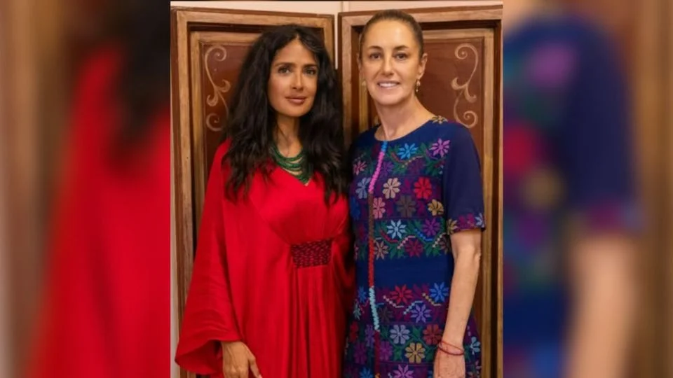 Claudia Sheinbaum confirma película de Salma Hayek en Veracruz